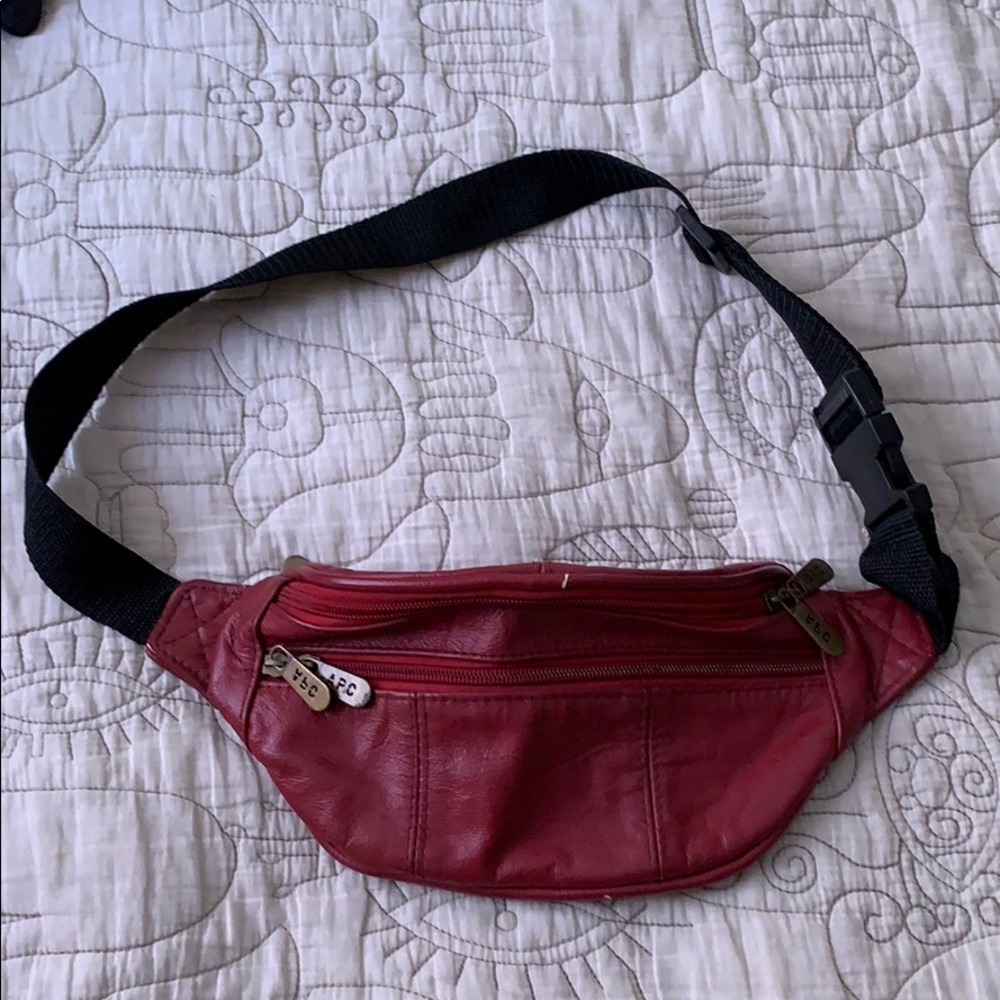 APC Red Leather Belt Bag
